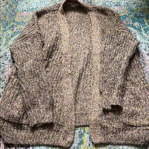 Mossimo Supply Co Brown Cardigan Sweater with Chunky Knit